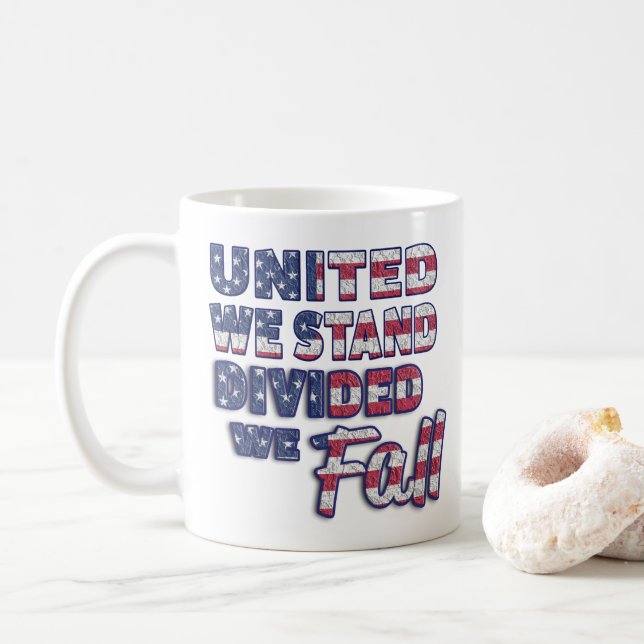 United We Stand Typografy Coffee Tasse (Mit Donut)