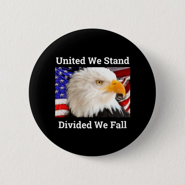 United We Stand USA Bald Eagle Pinback Button (Vorderseite)