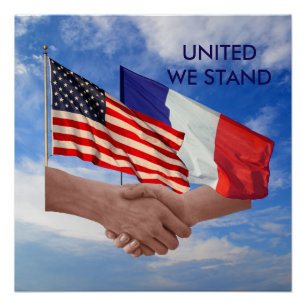 United We Stand USA & Frankreich Poster Paper