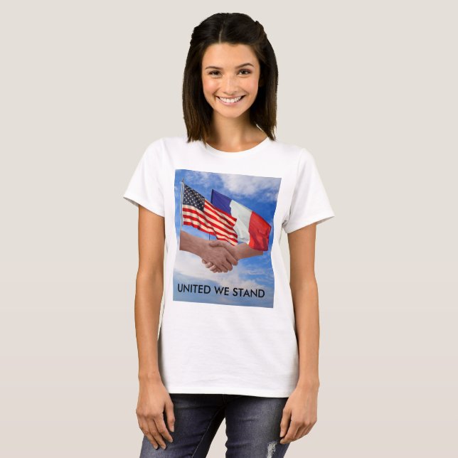 United We Stand USA & Frankreich Women's Basic T - T-Shirt (Vorne ganz)