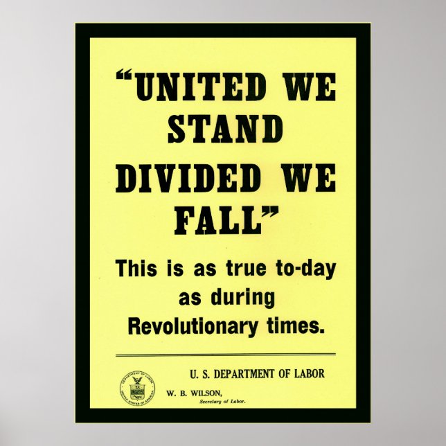 United We Stand ~ Vintag Patriotic Poster (Vorne)