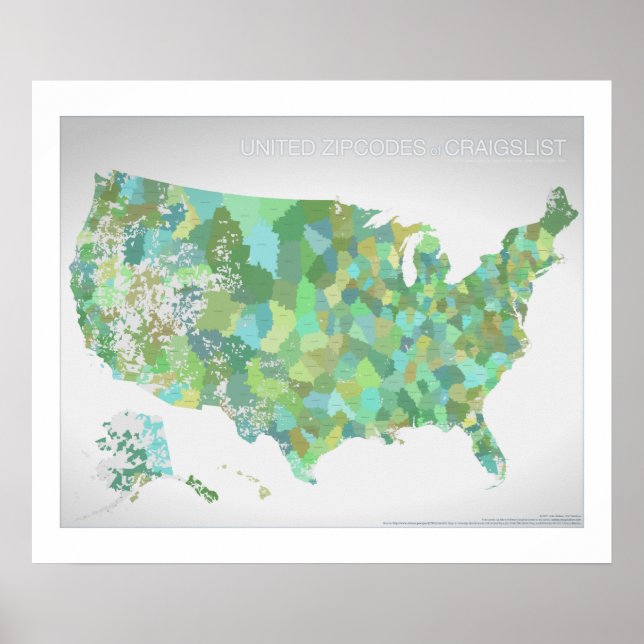 United Zipcodes of Craigslist Poster (Vorne)