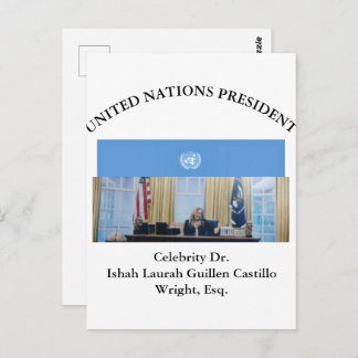 #UNITEDNATIONSPRESIDENT DR. #LAURAHCASTILLOS ESQ. POSTKARTE
