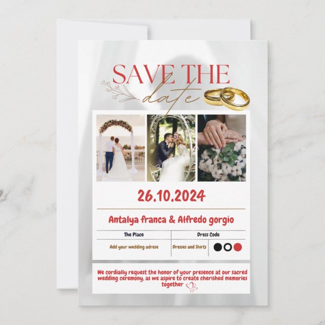 Uniting Hearts: Our Wedding einladung Celebration (Vorderseite)