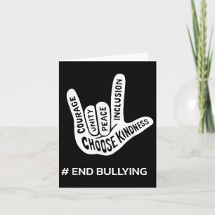 Unity Day Anti Bully Liebe Sign School beenden Sch Karte