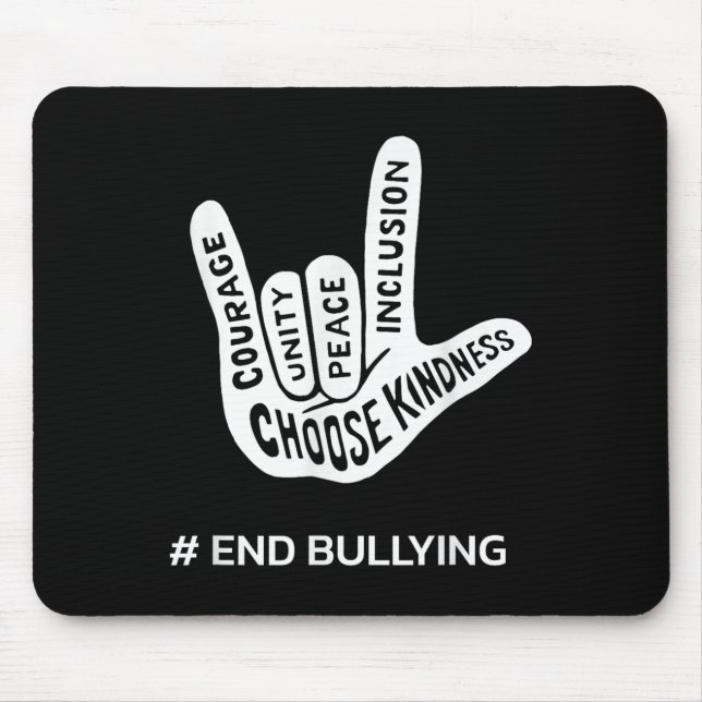 Unity Day Anti Bully Liebe Sign School beenden Sch Mousepad (Vorne)
