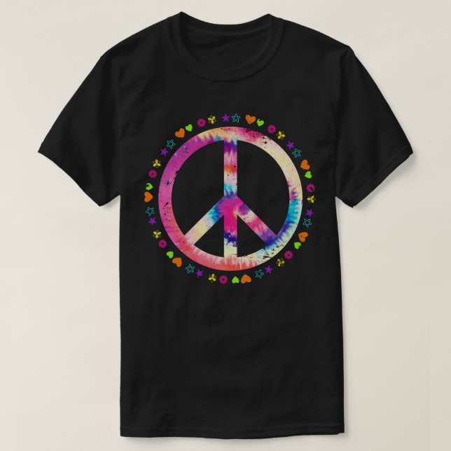 Unity Day Hippie Gift Peace Sign T-Shirt (Design vorne)