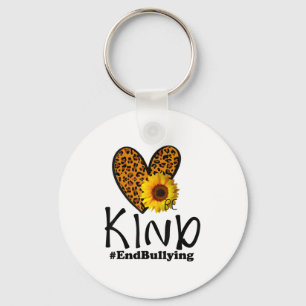 Unity Day Orange Be Kind Leopard Heart Anti Bullyi Schlüsselanhänger