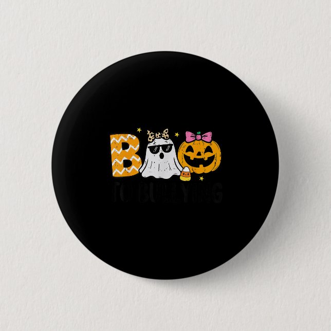 Unity Day Orange Ghost Boo Anti Bullying Halloween Button (Vorderseite)