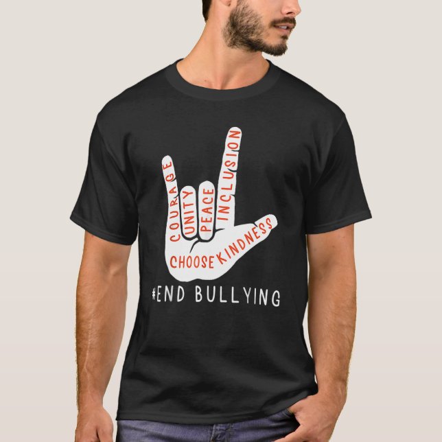 Unity Day Orange Kids 2022 Anti Bullying Love Sign T-Shirt (Vorderseite)