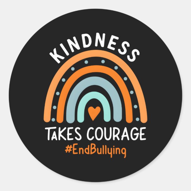 Unity Day Orange Kindness macht Courage End Bullyi Runder Aufkleber (Vorderseite)