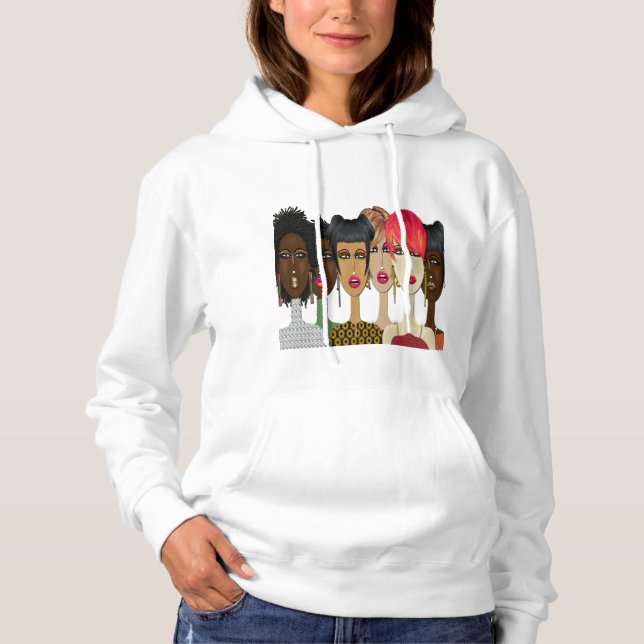 "Unity in Style" Fashion Faces Hoodie T-Shirt (Vorderseite)