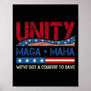 Unity Maha Wir haben ein Land Got, um Amerikas Fl Poster