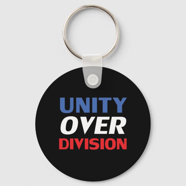"Unity over Division" blau, rot, schwarz, weiß Schlüsselanhänger (Vorderseite)