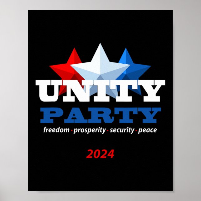 Unity Party 2024 Trump Präsident  Poster (Vorne)