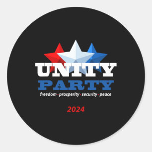 Unity Party 2024 Trump Präsident Runder Aufkleber