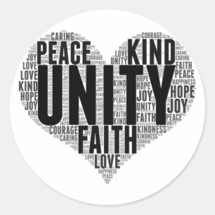 Unity WordCloud sei eine Art, Orange Unity zu stop Runder Aufkleber