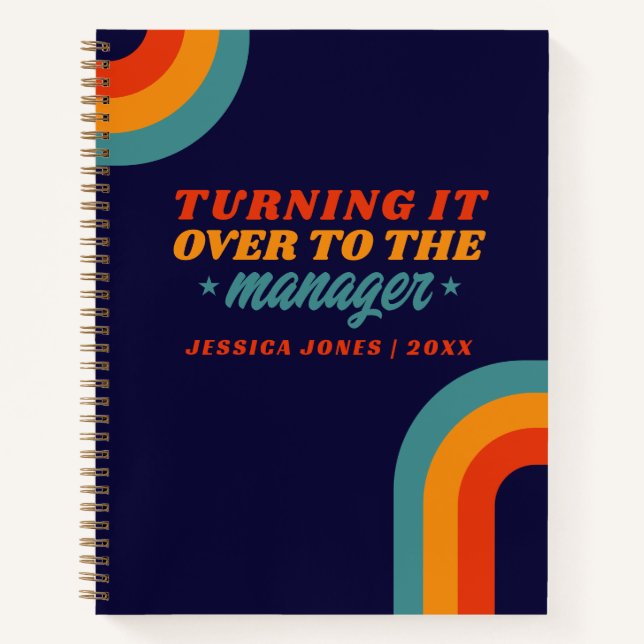 Universal Manager Retro Blue Law of Attraction Notizbuch (Vorderseite)