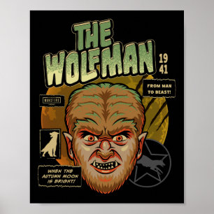Universal-Monster Der Wolfsmensch Vintage-Hallowee Poster