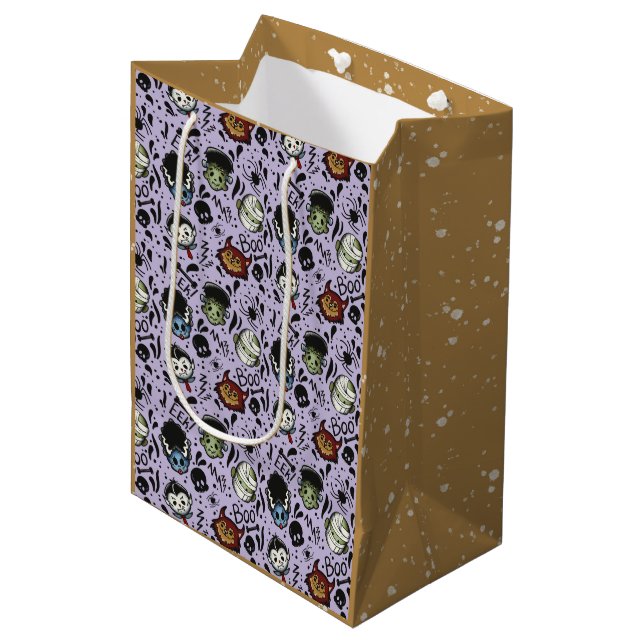 Universal-Monster - Violett Mittlere Geschenktüte (Vorderseite Schrägansicht)