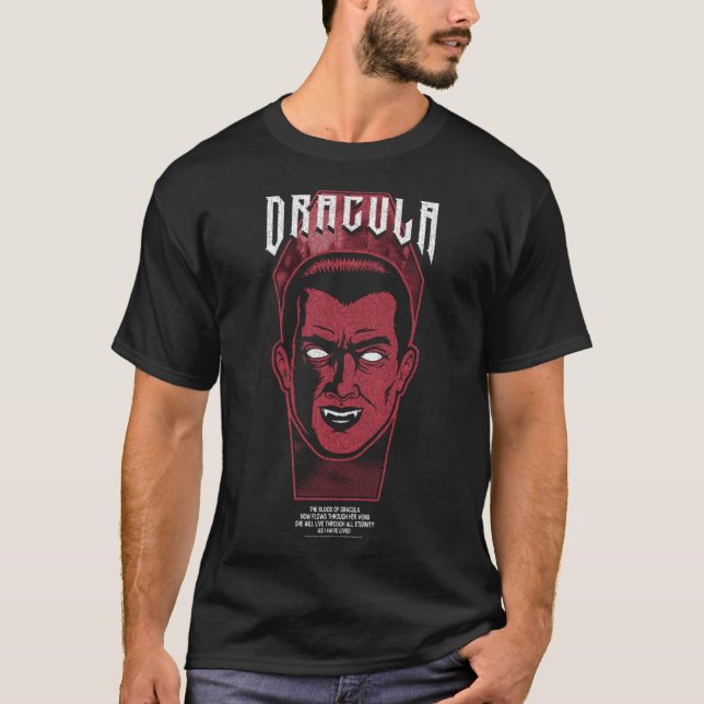 Universal Monsters Artist Series Dracula Retro Por T-Shirt (Vorderseite)