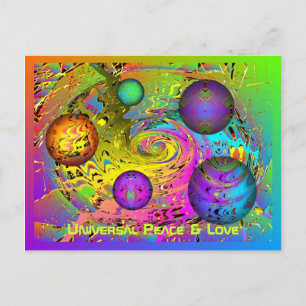 Universal Peace & Love Holiday Greetings Feiertagspostkarte
