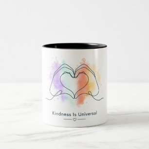 Universalität der Freundlichkeit Stolz Herz Design Zweifarbige Tasse