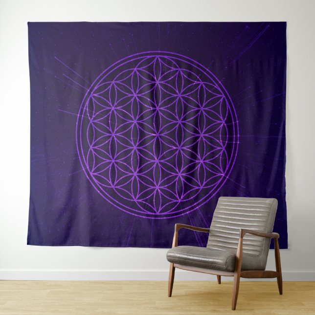 Universe Blume des Lebens Wandteppich (Beispiel (Horizontal))