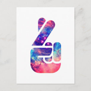 Universe 'Fingers Crossed' Postkarte
