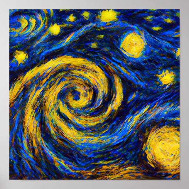 Universe Galaxy im Van Gogh Style Poster (Vorne)