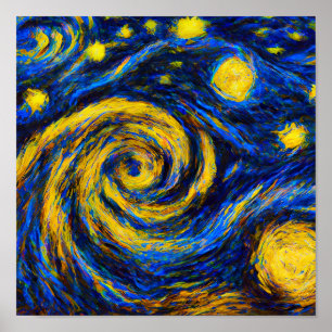 Universe Galaxy im Van Gogh Style Poster