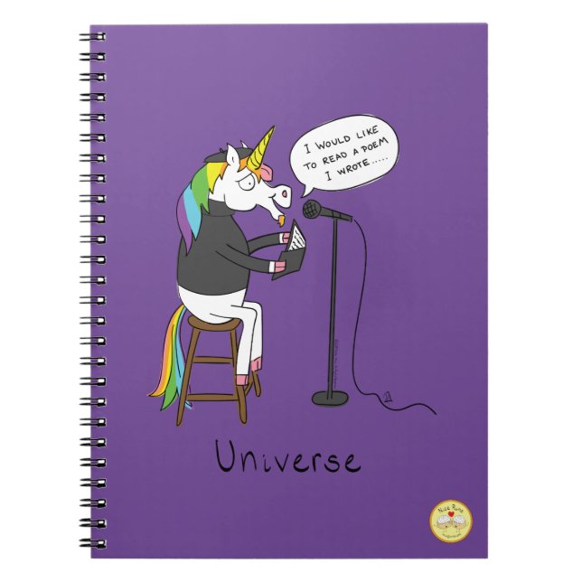 Universe Unicorading Poetry Funny Notebook Notizblock (Vorderseite)