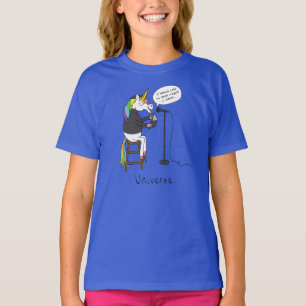 Universe Unicorn Poetry Funny Girl's Kid's T - Shi T-Shirt