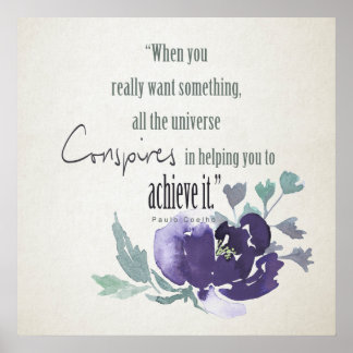 UNIVERSE VERSUCHT SIE, EINEN BLAUEN BLUE FLORAL ZU POSTER
