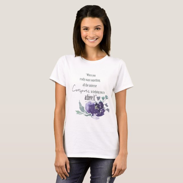 UNIVERSE VERSUCHT SIE, EINEN BLAUEN BLUE FLORAL ZU T-Shirt (Vorne ganz)