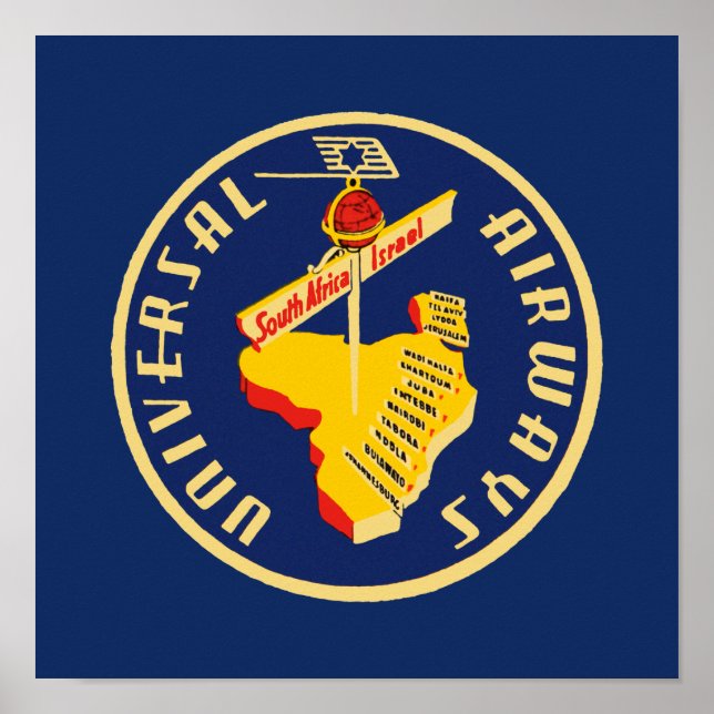 Universell Airways ~ Südafrika bis Israel Poster (Vorne)