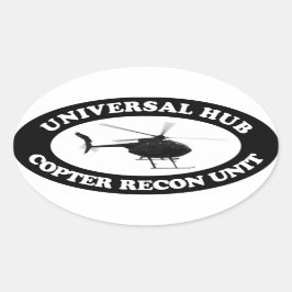 Universell Hub Copter Recon Einheit Euro-Aufkleber Ovaler Aufkleber