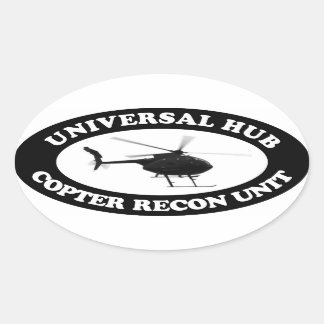 Universell Hub Copter Recon Einheit Euro-Aufkleber Ovaler Aufkleber