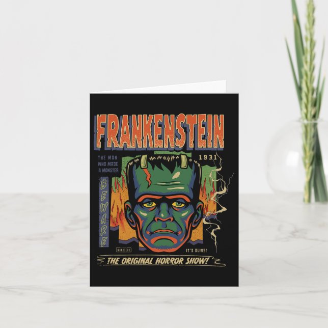 Universell Monsters Frankenstein Vintag Halloween Karte (Vorderseite)