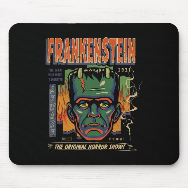 Universell Monsters Frankenstein Vintag Halloween Mousepad (Vorne)