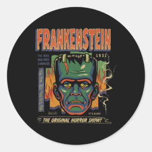 Universell Monsters Frankenstein Vintag Halloween Runder Aufkleber