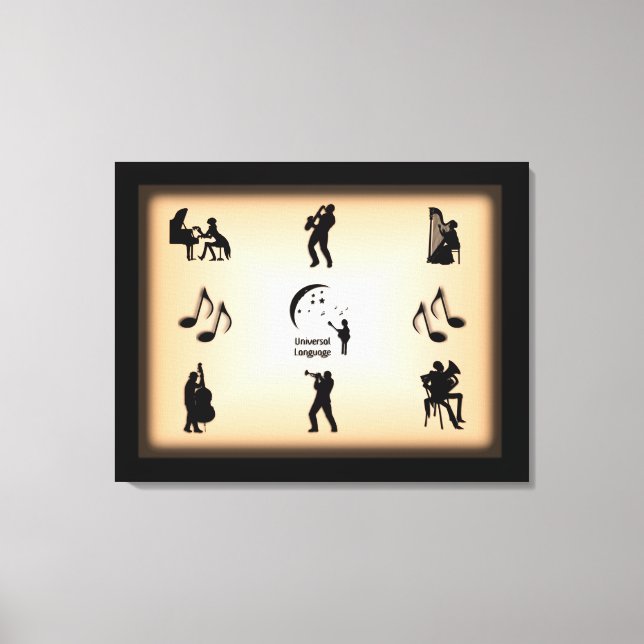 Universell-sprachliches Musikdesign Leinwanddruck (Vorderseite)