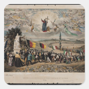 Universelle demokratische und Sozialrepublik, 1848 Quadratischer Aufkleber