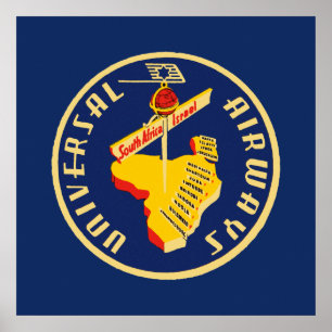 Universelle Flugstrecken ~ Südafrika nach Israel Poster