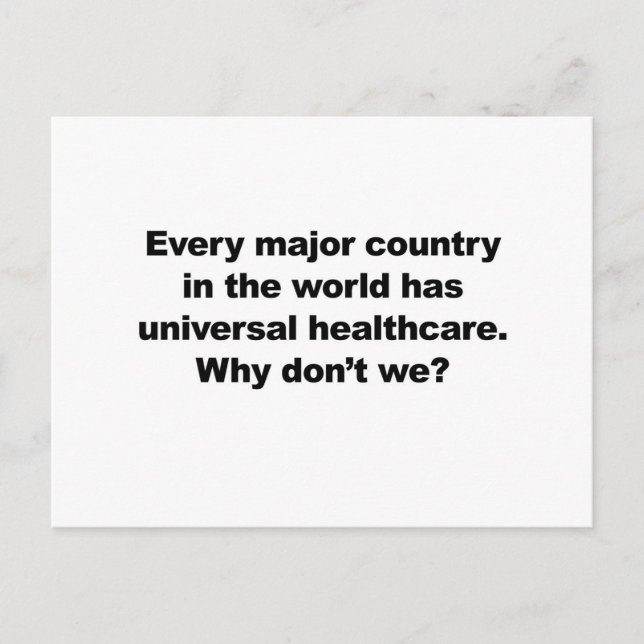 Universelle Gesundheitsversorgung Postkarte (Vorderseite)
