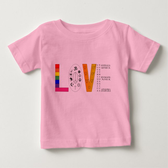 Universelle Liebe Baby T-shirt (Vorderseite)