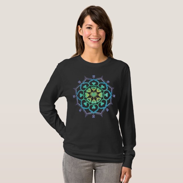 Universelle Liebe Mandala T-Shirt (Vorne ganz)