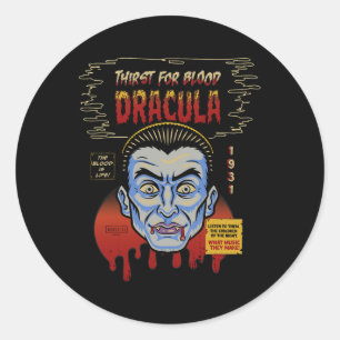 Universelle Monster Dracula Vintage Halloween-Mask Runder Aufkleber