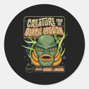 Universelle Monster-Kreatur-Retro-Maske Runder Aufkleber