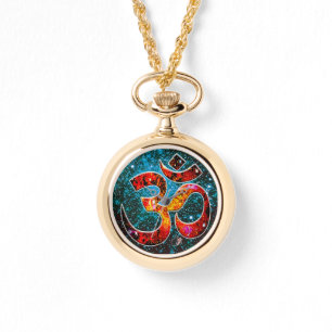 Universelle OM Hum Necklace Watch Armbanduhr